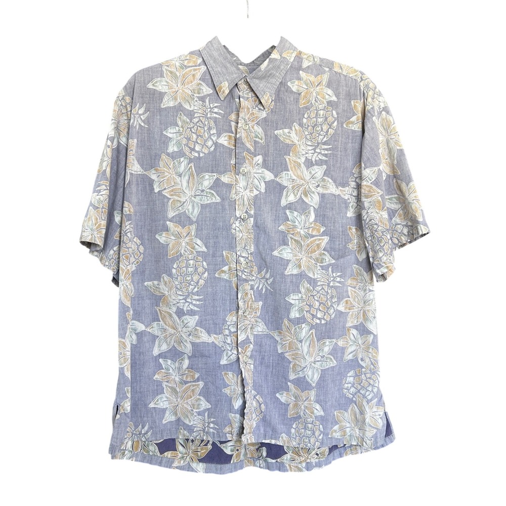 Cooke Street Honolulu Mens Large Purple Pineapple Floral Hawaiian Shirt Cotton
